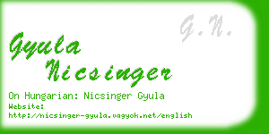 gyula nicsinger business card